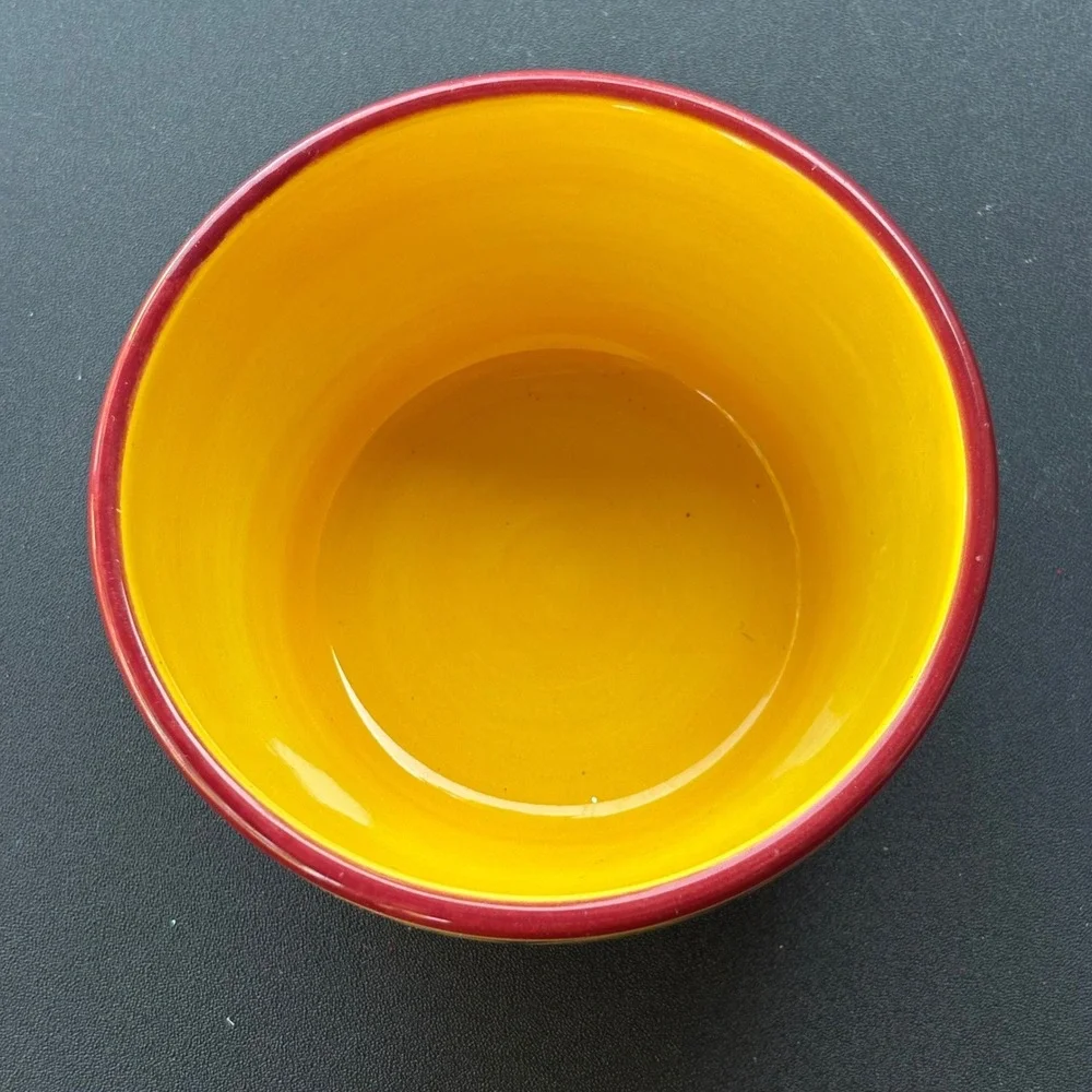 Pier 1 Mexicali Ironstone Bowl Red Yellow Southwestern Geometric Floral Boho